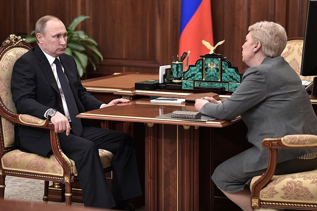 Президент России Владимир Путин провел рабочую встречу с Министром образования и науки Ольгой Васильевой