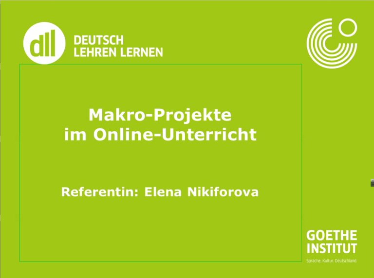Makroprojekte im Online-Deutschunterricht